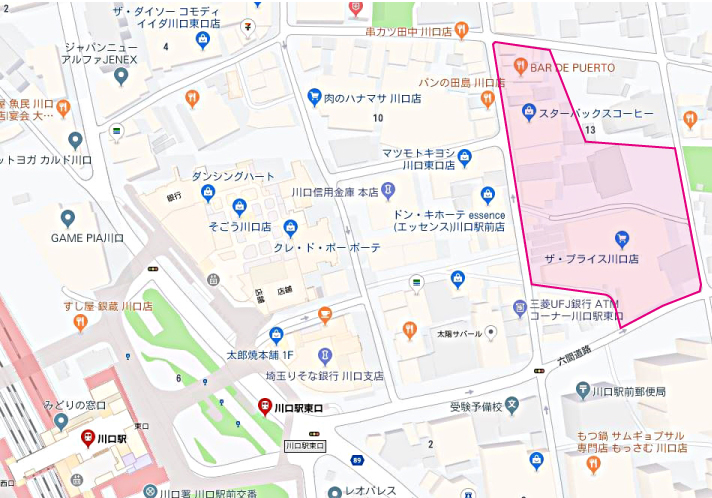 最開発地図（川口駅東口）