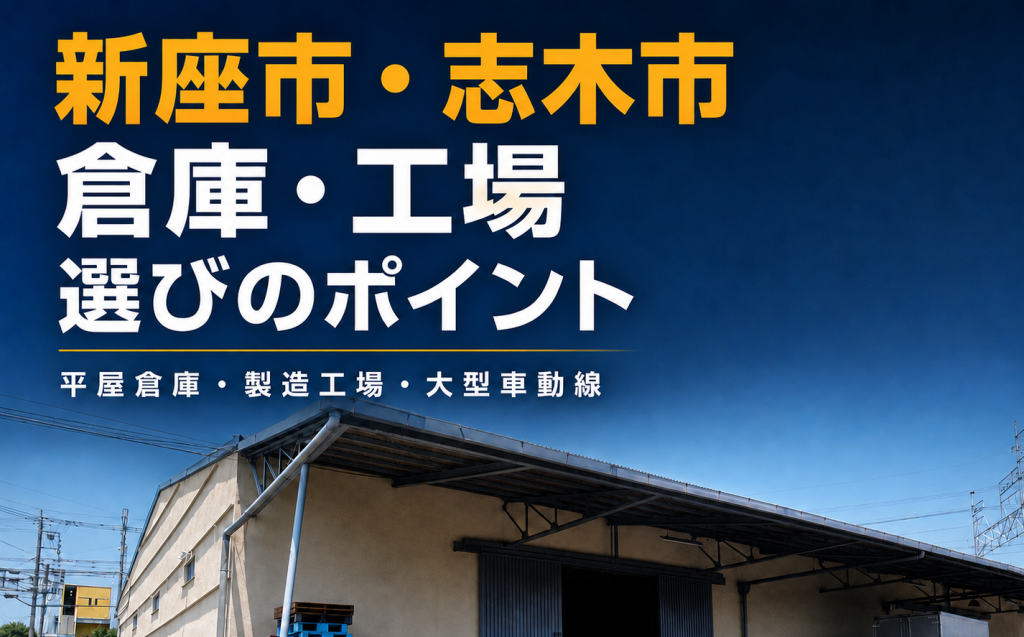 【新座市・志木市】野火止の平屋倉庫と宗岡の製造工場!用途に合わせた倉庫選び
