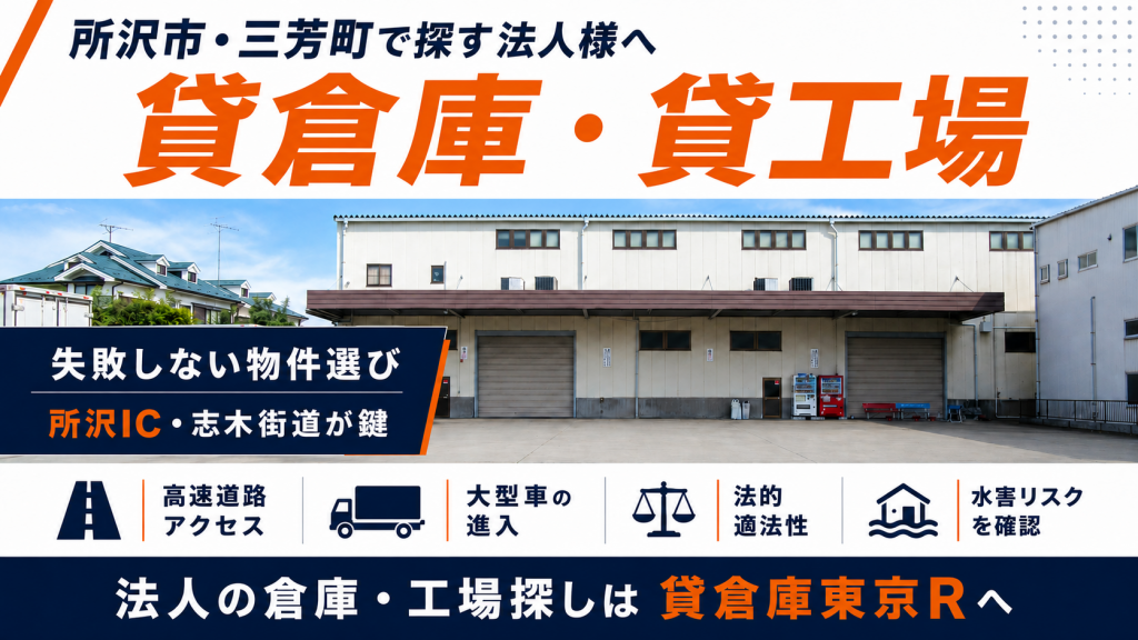 【所沢市・入間郡三芳町】関越道「所沢IC」・志木街道沿いの貸倉庫選び!